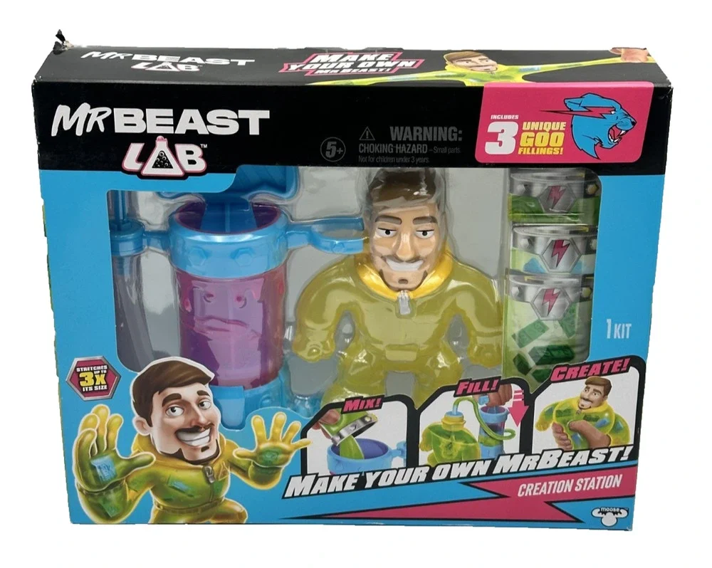 MrBeast Lab Creation Station Stretchy Action Figure DIY Kids Toy Moose Toys